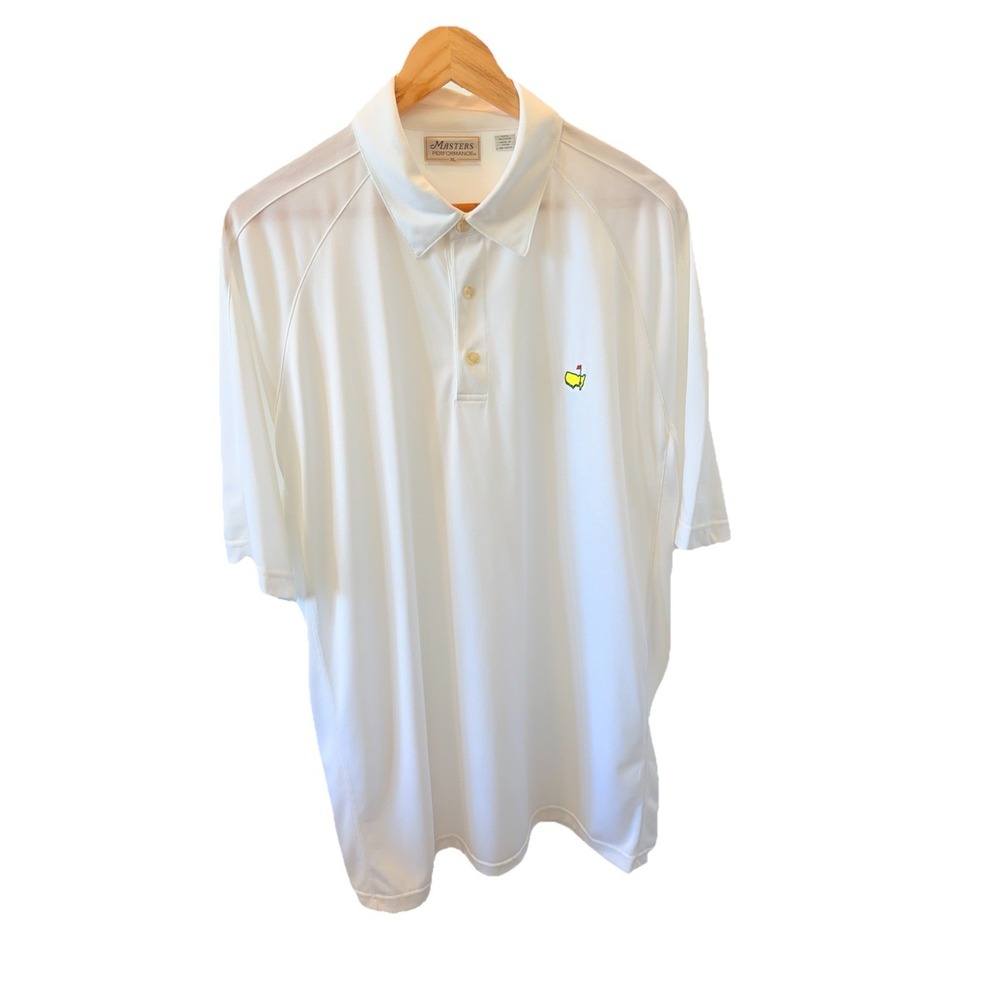 Masters Golf Polo Shirt Mens XL White Embroidered Performance Collection Vintage